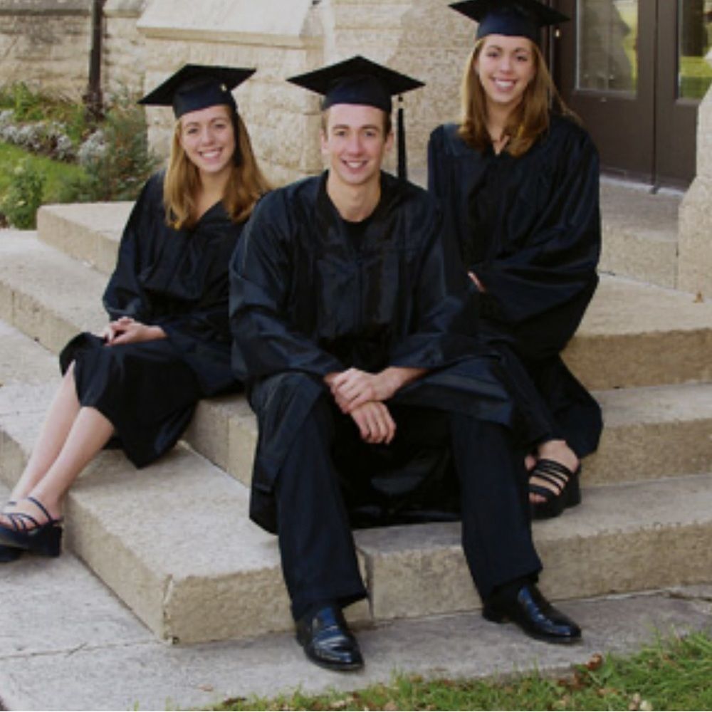 Oak Hall GreenWeaver Black Graduation Commencement Cap Gown Zipper Fit 6'6"-6'8"